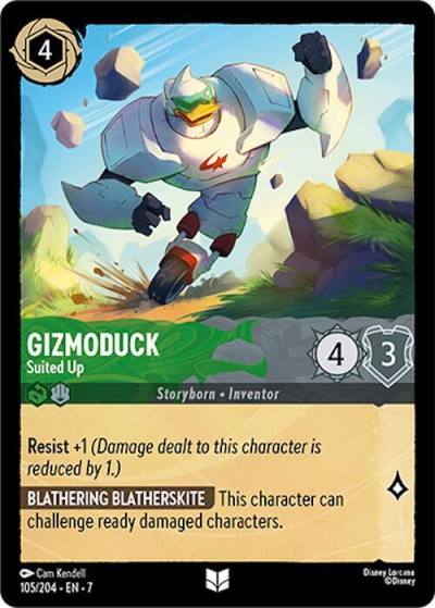 Gizmoduck Suited Up 105/204 Archazia's Island Lorcana card