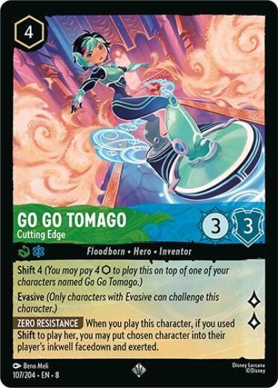 Go Go Tomago Cutting Edge 107/204 Reign of Jafar Lorcana card