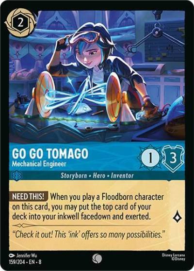 Go Go Tomago Mechanical Engineer 159/204 Reign of Jafar Lorcana card