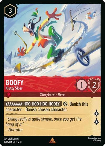 Goofy Klutzy Skier 121/204 Winterspell Lorcana card