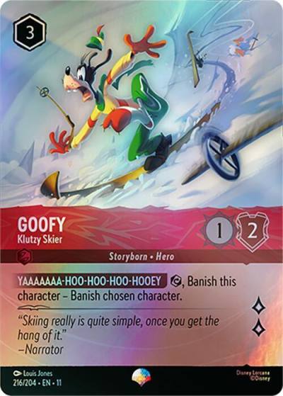 Goofy Klutzy Skier Epic 216/204 Winterspell Lorcana card