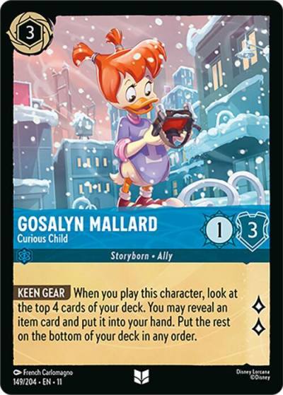 Gosalyn Mallard Curious Child 149/204 Winterspell Lorcana card
