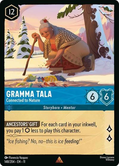 Gramma Tala Connected to Nature 148/204 Winterspell Lorcana card