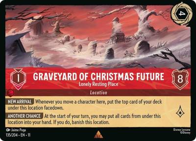 Graveyard of Christmas Future Lonely Resting Place 135/204 Winterspell Lorcana card