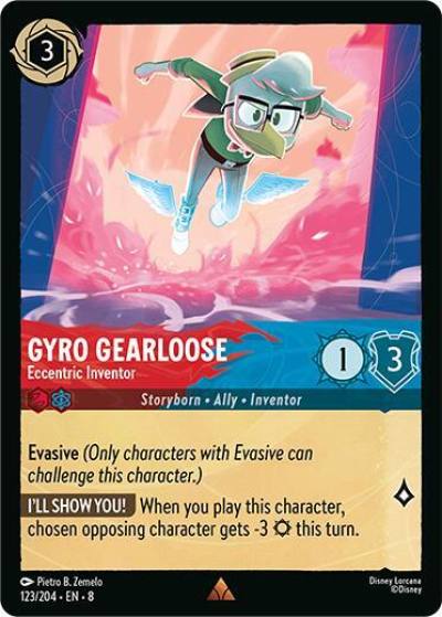 Gyro Gearloose Eccentric Inventor 123/204 Reign of Jafar Lorcana card