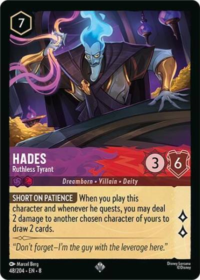 Hades Ruthless Tyrant 48/204 Reign of Jafar Lorcana card