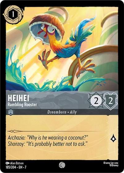 Heihei Rambling Rooster 185/204 Archazia's Island Lorcana card