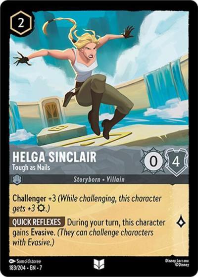 Helga Sinclair Tough as Nails 183/204 Archazia's Island Lorcana card