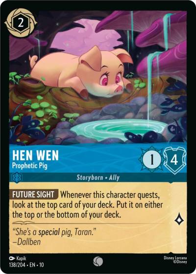 Hen Wen Prophetic Pig 138/204 Whispers in the Well Lorcana card