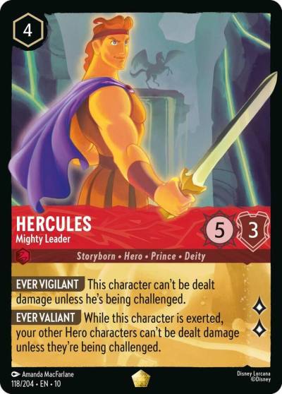 Hercules Mighty Leader 118/204 Whispers in the Well Lorcana card