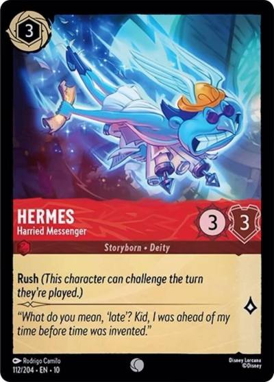 Hermes Harried Messenger 112/204 Whispers in the Well Lorcana card