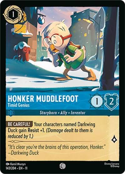 Honker Muddlefoot Timid Genius 143/204 Winterspell Lorcana card