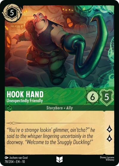 Hook Hand Unexpectedly Friendly 78/204 Whispers in the Well Lorcana card