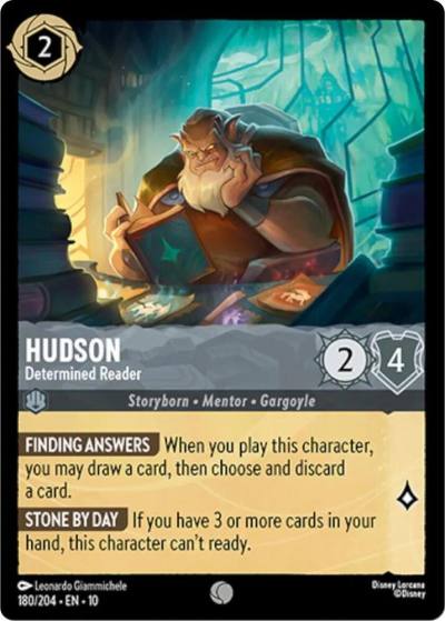 Hudson Determined Reader 180/204 Whispers in the Well Lorcana card