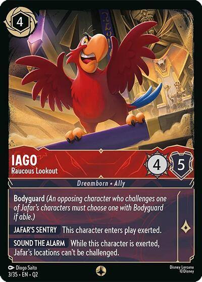 Iago Raucous Lookout 3/35 Illumineer's Quest: Palace Heist Lorcana card