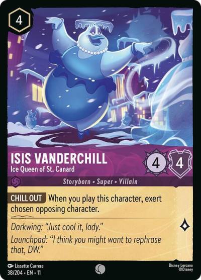 Isis Vanderchill Ice Queen of St Canard 38/204 Winterspell Lorcana card