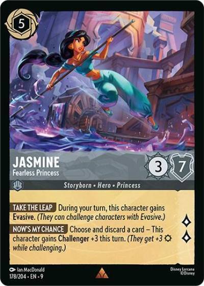 Jasmine Fearless Princess 178/204 Fabled Lorcana card