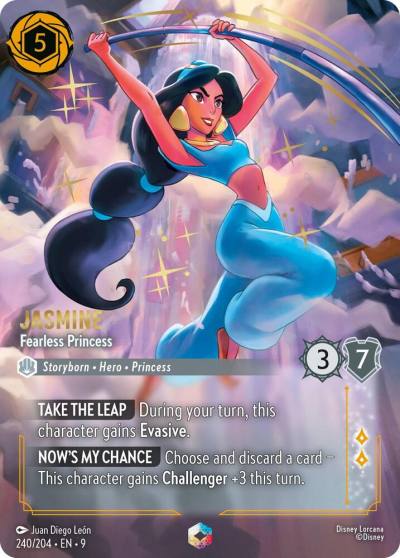 Jasmine Fearless Princess Enchanted 240/204 Fabled Lorcana card
