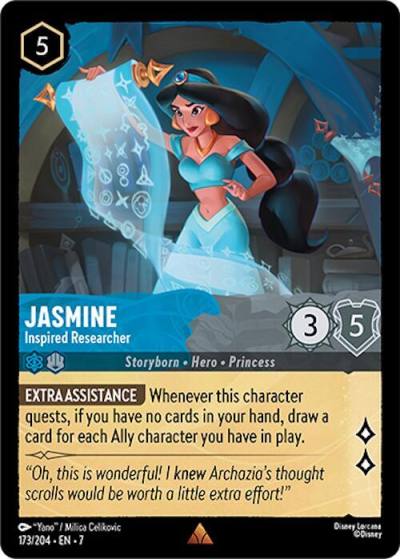 Jasmine Inspired Researcher 173/204 Archazia's Island Lorcana card