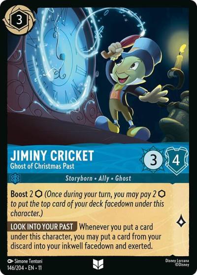 Jiminy Cricket Ghost of Christmas Past 146/204 Winterspell Lorcana card