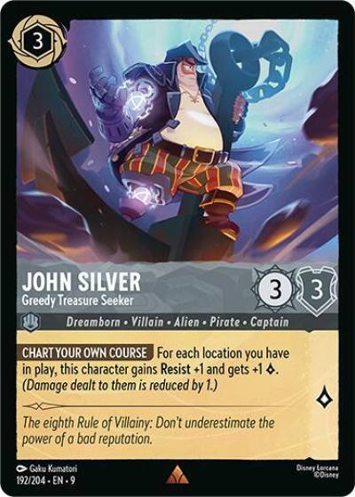 John Silver Greedy Treasure Seeker 192/204 Fabled Lorcana card