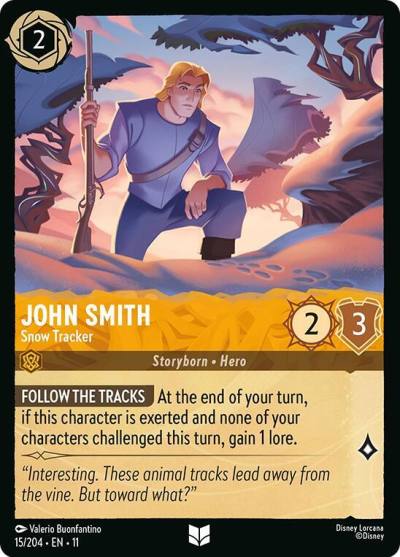 John Smith Snow Tracker 15/204 Winterspell Lorcana card