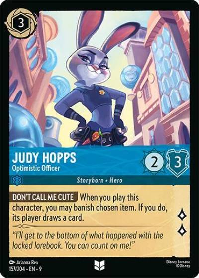 Judy Hopps Optimistic Officer 157/204 Fabled Lorcana card