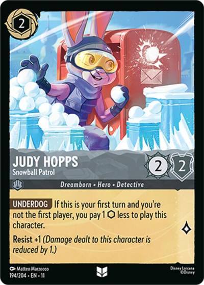 Judy Hopps Snowball Patrol 194/204 Winterspell Lorcana card