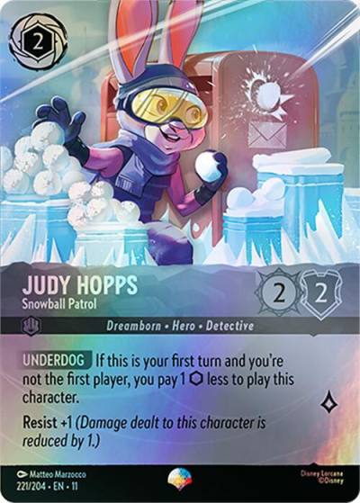 Judy Hopps Snowball Patrol Epic 221/204 Winterspell Lorcana card