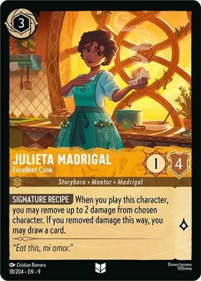 Julieta Madrigal Excellent Cook 18/204 Fabled Lorcana card