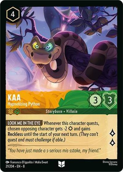 Kaa Hypnotizing Python 21/204 Reign of Jafar Lorcana card