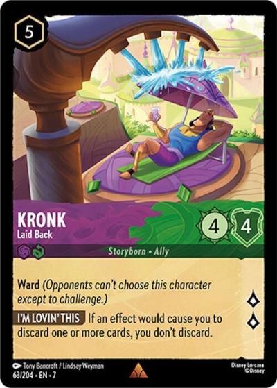 Kronk Laid Back 63/204 Archazia's Island Lorcana card