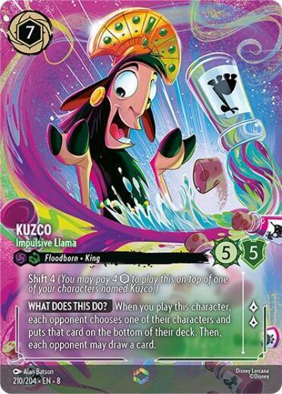 Kuzco Impulsive Llama Enchanted 210/204 Reign of Jafar Lorcana card