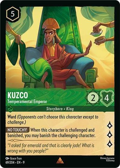 Kuzco Temperamental Emperor 69/204 Fabled Lorcana card