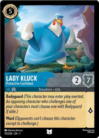 Lady Kluck Protective Confidant 172/204 Archazia's Island Lorcana card