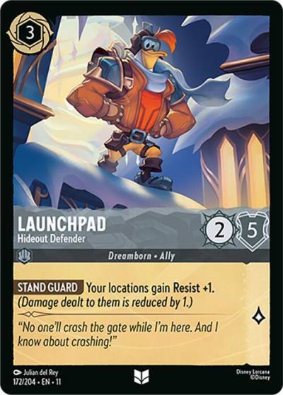 Launchpad Hideout Defender 172/204 Winterspell Lorcana card