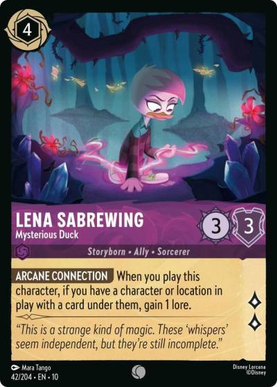 Lena Sabrewing Mysterious Duck 42/204 Whispers in the Well Lorcana card