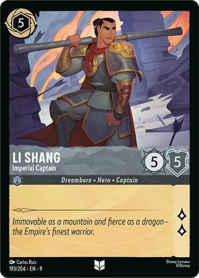 Li Shang Imperial Captain 193/204 Fabled Lorcana card