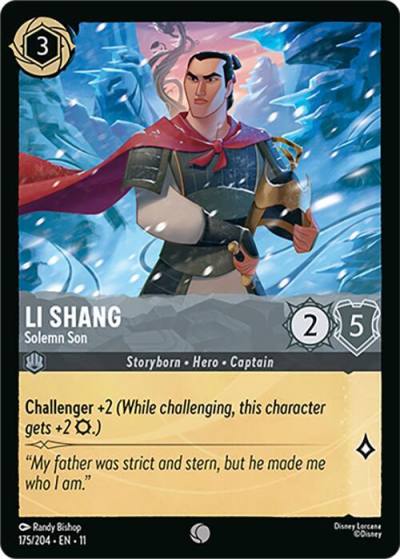 Li Shang Solemn Son 175/204 Winterspell Lorcana card