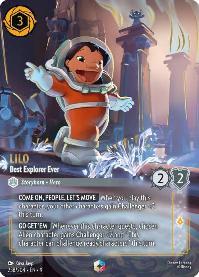 Lilo Best Explorer Ever Enchanted 238/204 Fabled Lorcana card
