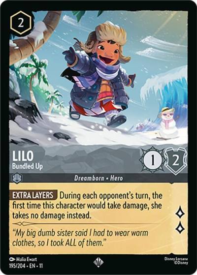 Lilo Bundled Up 195/204 Winterspell Lorcana card