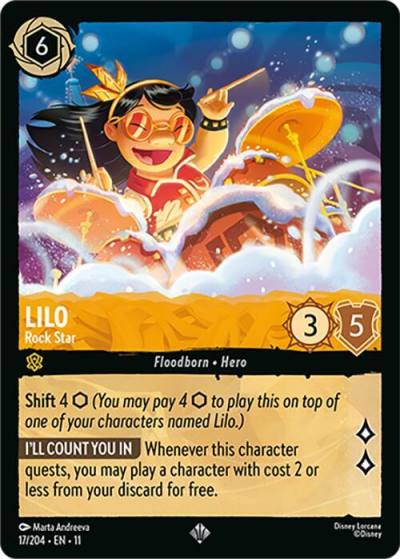 Lilo Rock Star 17/204 Winterspell Lorcana card