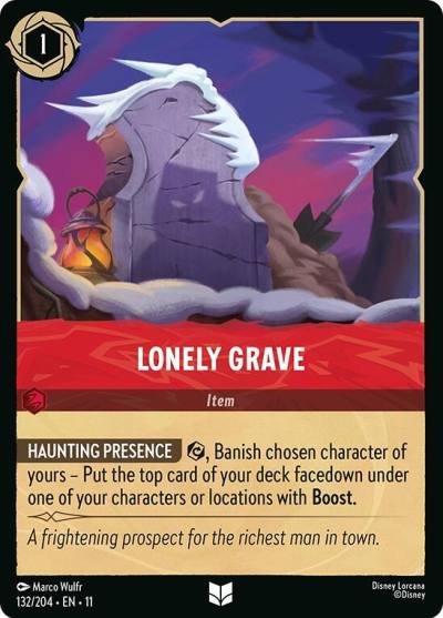 Lonely Grave 132/204 Winterspell Lorcana card
