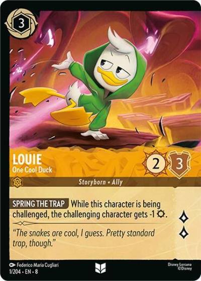 Louie One Cool Duck Foil 1/204 Reign of Jafar Lorcana card