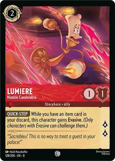 Lumiere Nimble Candelabra 128/204 Reign of Jafar Lorcana card