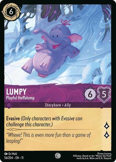 Lumpy Playful Heffalump 56/204 Winterspell Lorcana card