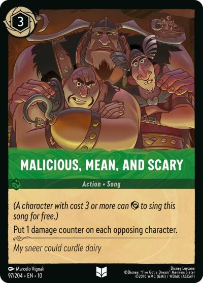 Malicious Mean and Scary 97/204 Whispers in the Well Lorcana card