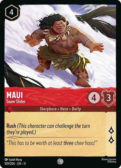 Maui Snow Slider 109/204 Winterspell Lorcana card