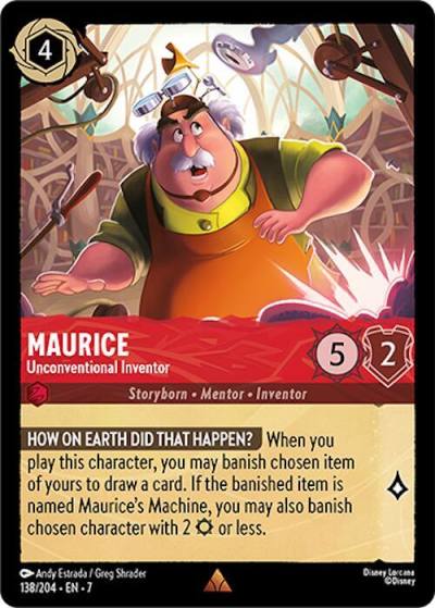 Maurice Unconventional Inventor 138/204 Archazia's Island Lorcana card