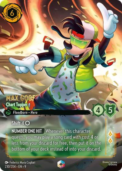 Max Goof Chart Topper Enchanted 230/204 Fabled Lorcana card